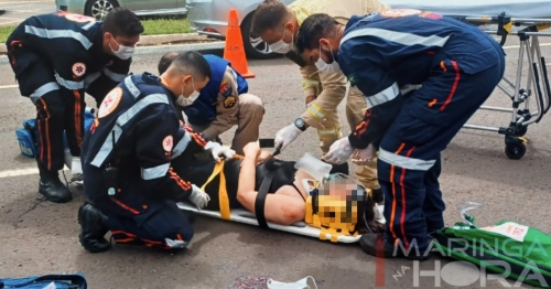 Filha presencia mãe sendo atropelada por moto enquanto atravessava pela faixa de pedestre em Maringá