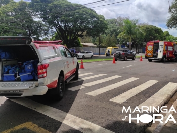 foto de Filha presencia mãe sendo atropelada por moto enquanto atravessava pela faixa de pedestre em Maringá