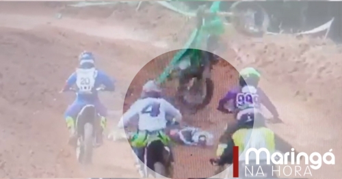 Veja vídeo impressionante do momento em que jovem cai de moto durante campeonato e acaba morrendo no Paraná