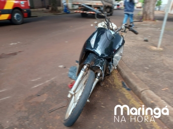 foto de Colisão entre moto e caminhão deixa mãe e filha feridas em Maringá