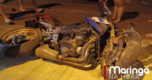 Motociclista voa por cima de carro após colisão violenta em avenida de Iguatemi