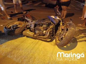 foto de Motociclista voa por cima de carro após colisão violenta em avenida de Iguatemi