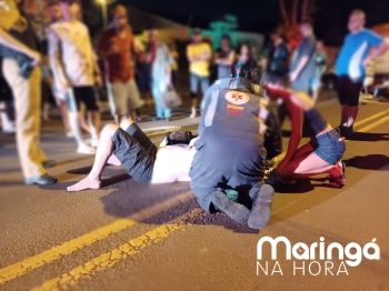 foto de Motociclista voa por cima de carro após colisão violenta em avenida de Iguatemi