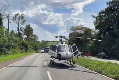 foto de Em estado gravíssimo homem é encaminhado de helicóptero para hospital de Maringá após acidente na BR-376