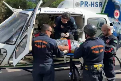 foto de Em estado gravíssimo homem é encaminhado de helicóptero para hospital de Maringá após acidente na BR-376