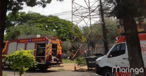 Homem que trabalhava fazendo manutenção de torre passa mal e é socorrido pelos Bombeiros e Samu em Maringá