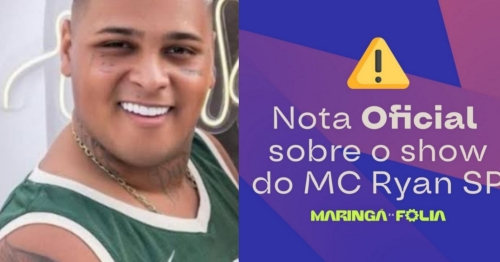 Show de MC Ryan SP em Maringá é cancelado após foto de agressão à ex ser divulgada