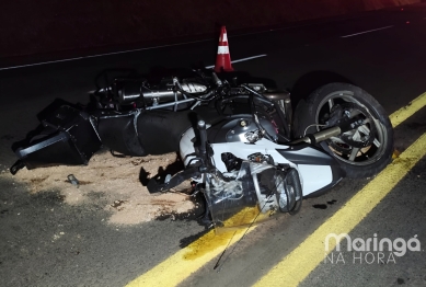 foto de Homem ocupando moto com placa de Maringá morre em acidente 