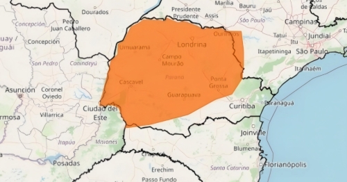 Alerta laranja para tempestades atinge o Paraná na sexta-feira, com risco de estragos